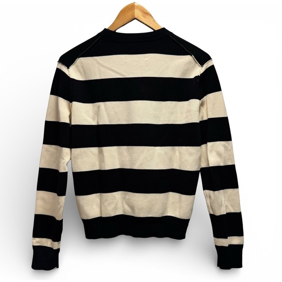 Zadig & Voltaire Womens XS Black/Yellow Striped Cotton Knit Life Co Love Sweater - Picture 4 of 6